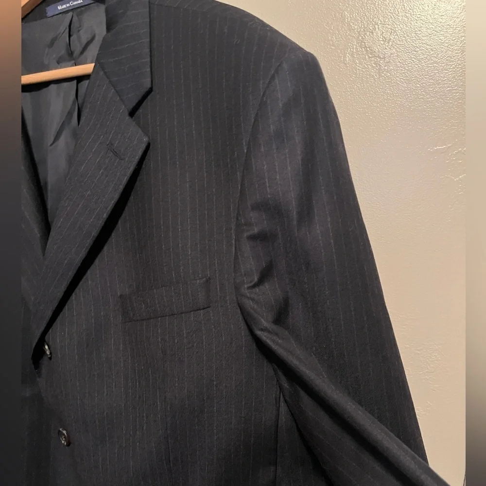 Lauren Ralph Lauren Classic Black Pinstripe Men's Blazer Wool/Cashmere Blend 46S